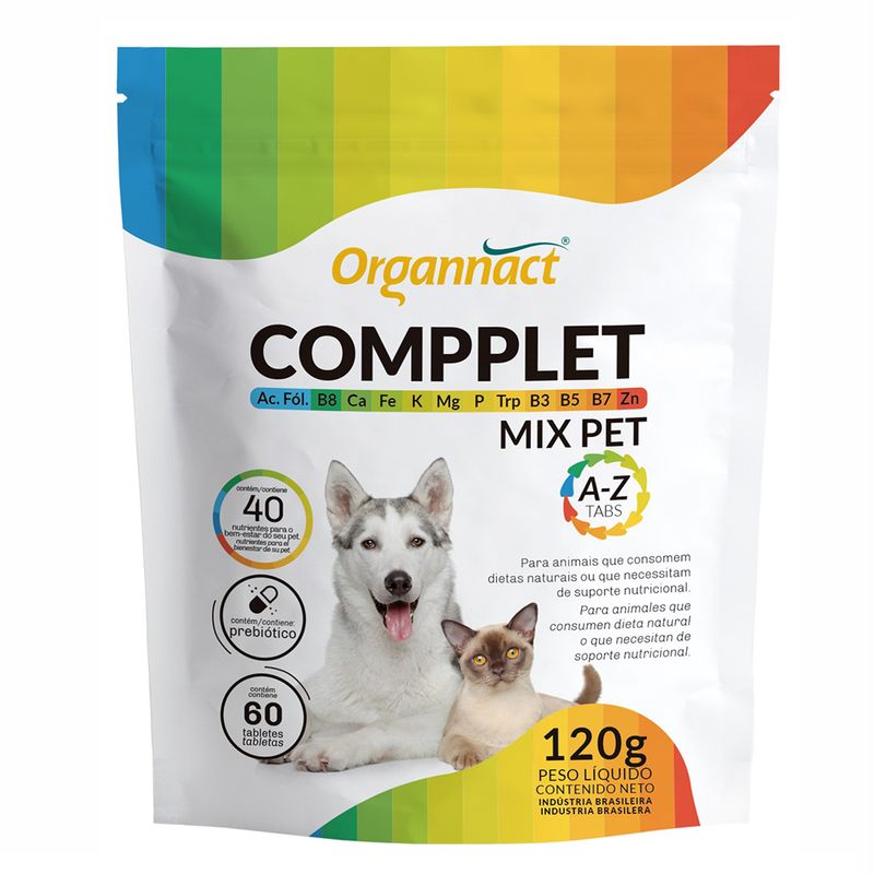 Foto-do-produto-Suplemento-Compplet-Mix-Pet-AZ-Tabs-Organnact-120g-no-petshop-online-da-Tudo-de-Bicho