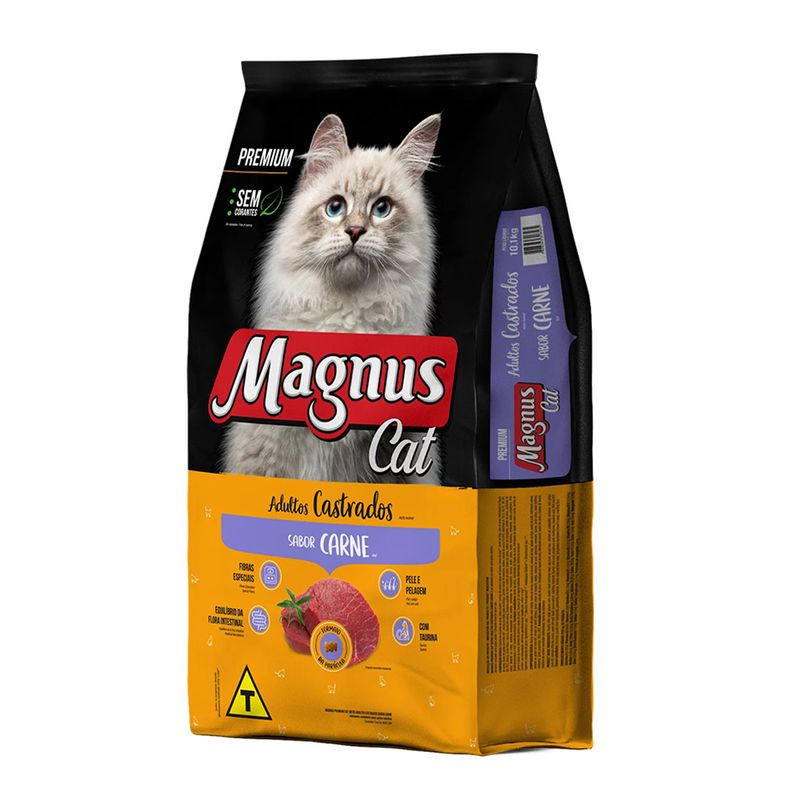 Foto-do-produto-Racao-Magnus-Premium-Gatos-Adultos-Castrados-Carne-1kg-no-petshop-online-da-Tudo-de-Bicho