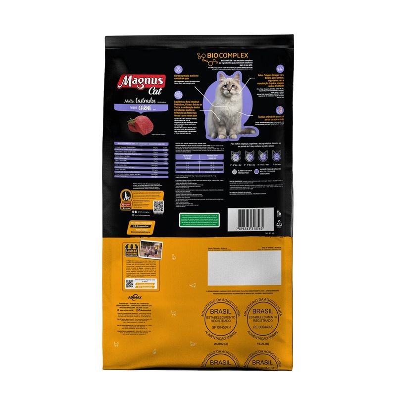 Foto-do-produto-Racao-Magnus-Premium-Gatos-Adultos-Castrados-Carne-1kg-no-petshop-online-da-Tudo-de-Bicho