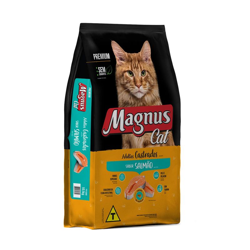 Foto-do-produto-Racao-Magnus-Premium-Gatos-Adultos-Castrados-Salmao-25kg-no-petshop-online-da-Tudo-de-Bicho