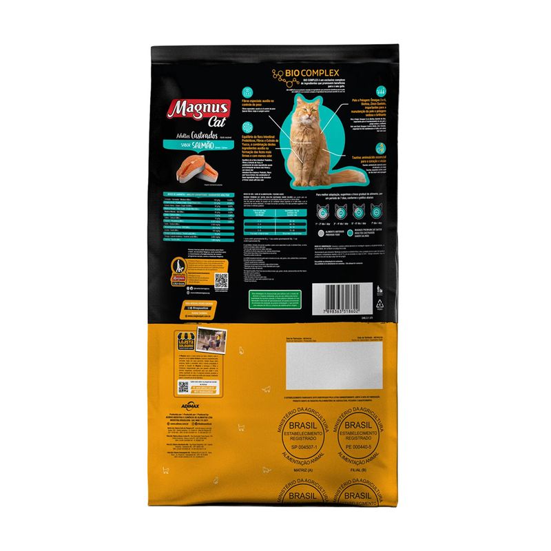 Foto-do-produto-Racao-Magnus-Premium-Gatos-Adultos-Castrados-Salmao-101kg-no-petshop-online-da-Tudo-de-Bicho