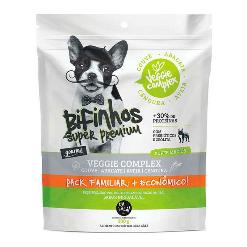 Foto-do-produto-Petisco-Oh-LaLa-Caes-Bifinhos-Veggie-Complex-300g-no-petshop-online-da-Tudo-de-Bicho