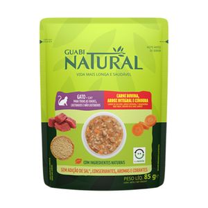 Ração Úmida Guabi Natural Gatos Carne, Arroz e Cenoura