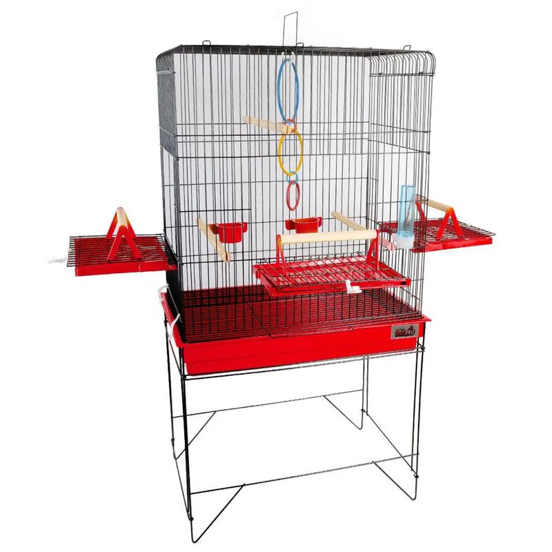 Foto-do-produto-Viveiro-Para-Calopsita-Confort-Triplex-Jel-Plast-Black-Vermelho-no-petshop-online-da-Tudo-de-Bicho