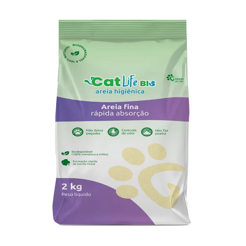 Foto-do-produto-Areia-Higienica-Cat-Life-Bio-Graos-Finos-2kg-no-petshop-online-da-Tudo-de-Bicho