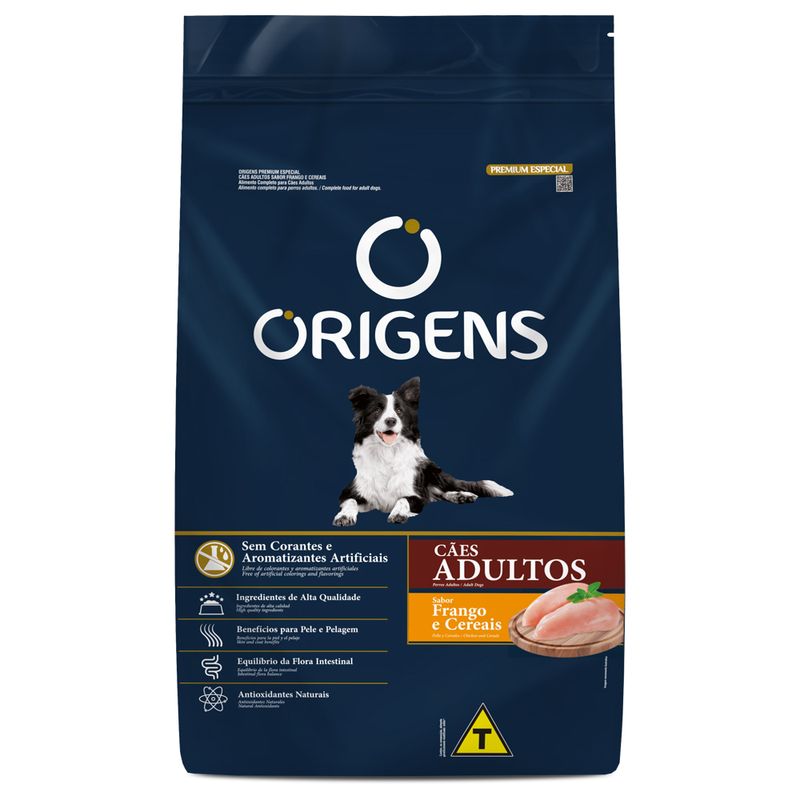 Foto-do-produto-Racao-Origens-Caes-Adultos-Frango-e-Cereais-20kg-no-petshop-online-da-Tudo-de-Bicho