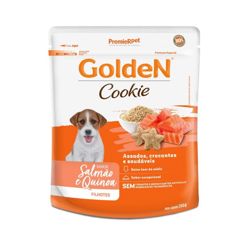 Foto-do-produto-Biscoitos-Golden-Cookies-Caes-Filhotes-Salmao-e-Quinoa-350g-no-petshop-online-da-Tudo-de-Bicho