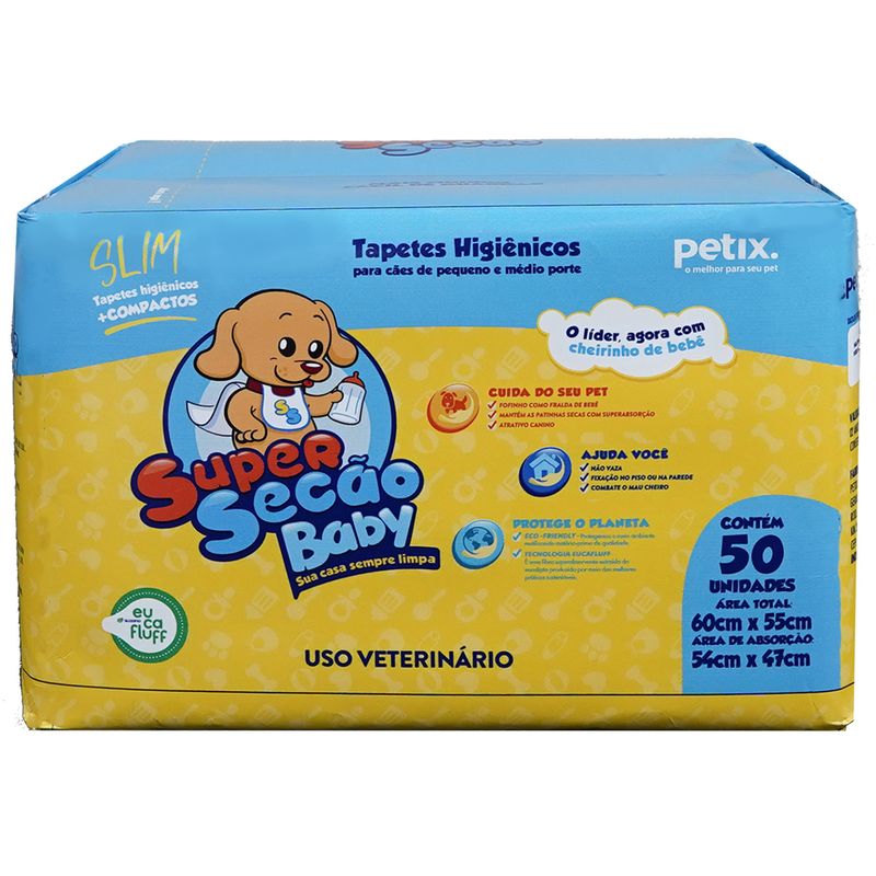 Foto-do-produto-Tapete-Higienico-Super-Secao-Baby-Slim-com-50-Unidades-no-petshop-online-da-Tudo-de-Bicho