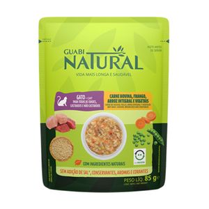 Ração Úmida Guabi Natural Gatos Carne e Frango e Vegetais