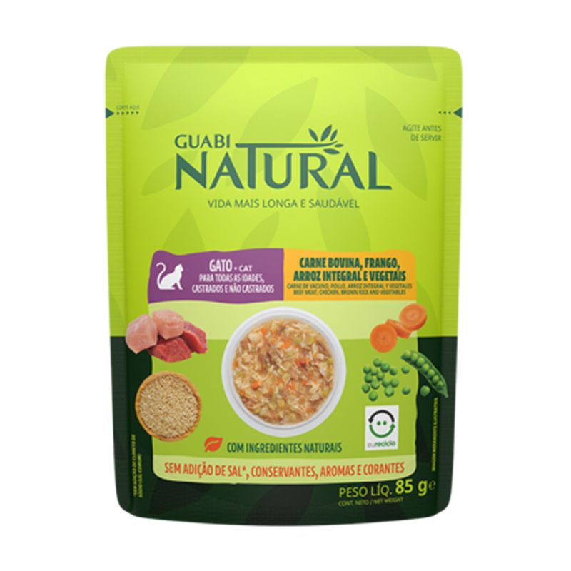 Foto-do-produto-Racao-Umida-Guabi-Natural-Gatos-Carne-e-Frango-e-Vegetais-85g-no-petshop-online-da-Tudo-de-Bicho