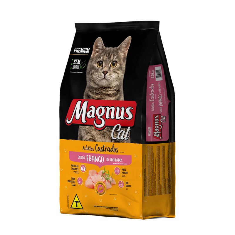 Foto-do-produto-Racao-Magnus-Premium-Para-Gatos-Adultos-Castrados-Frango-Recheado-20kg-no-petshop-online-da-Tudo-de-Bicho