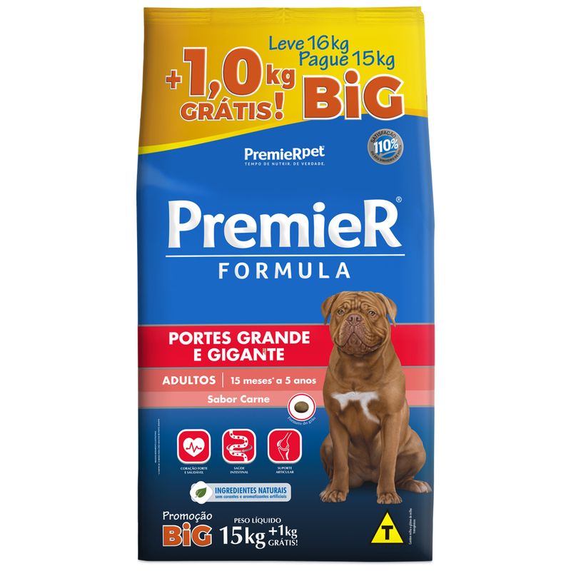 Foto-do-produto-Racao-Premier-Formula-Caes-Adultos-Racas-Grandes-e-Gigantes-Carne-Leve-16kg-Pague-15kg-no-petshop-online-da-Tudo-de-Bicho
