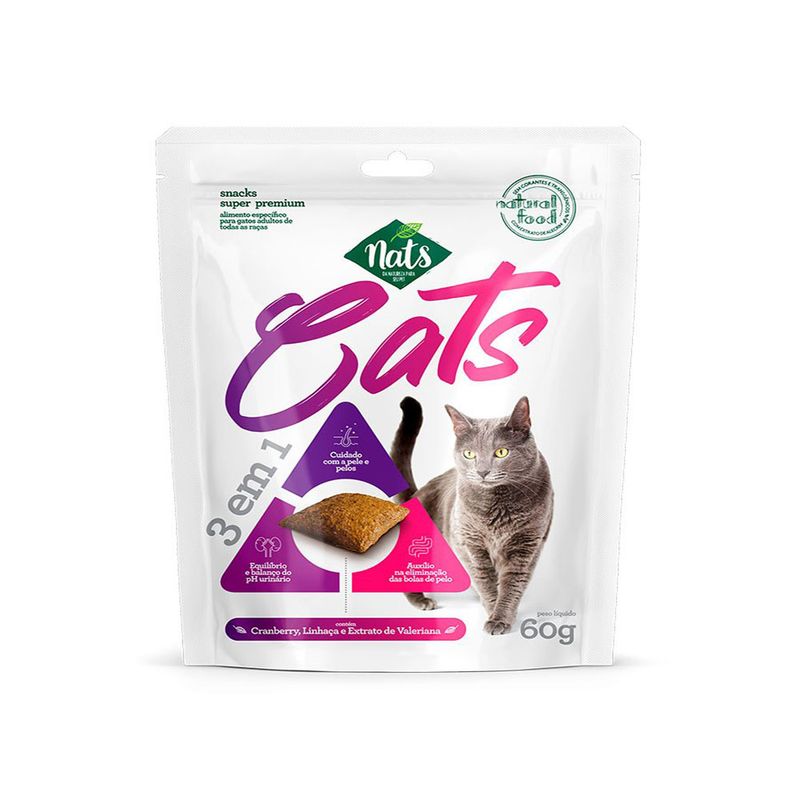 Snack Gatos Nats Cats 3 em 1 Tudo de Bicho