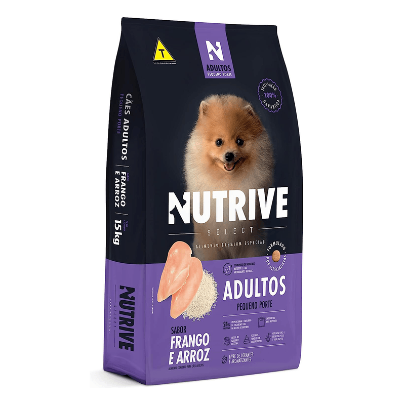 Foto-do-produto-Racao-Caes-Nutrive-Select-Adultos-Pequeno-porte-Frango-e-Arroz-25kg-no-petshop-online-da-Tudo-de-Bicho