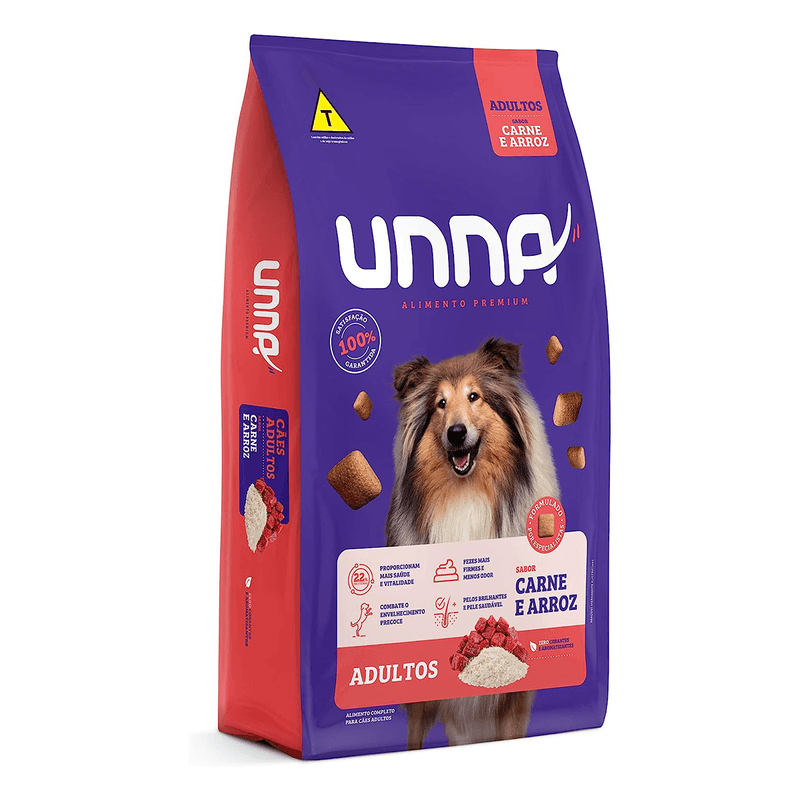 Foto-do-produto-Racao-Caes-Unna-Adulto-Carne-e-Arroz-15kg-no-petshop-online-da-Tudo-de-Bicho