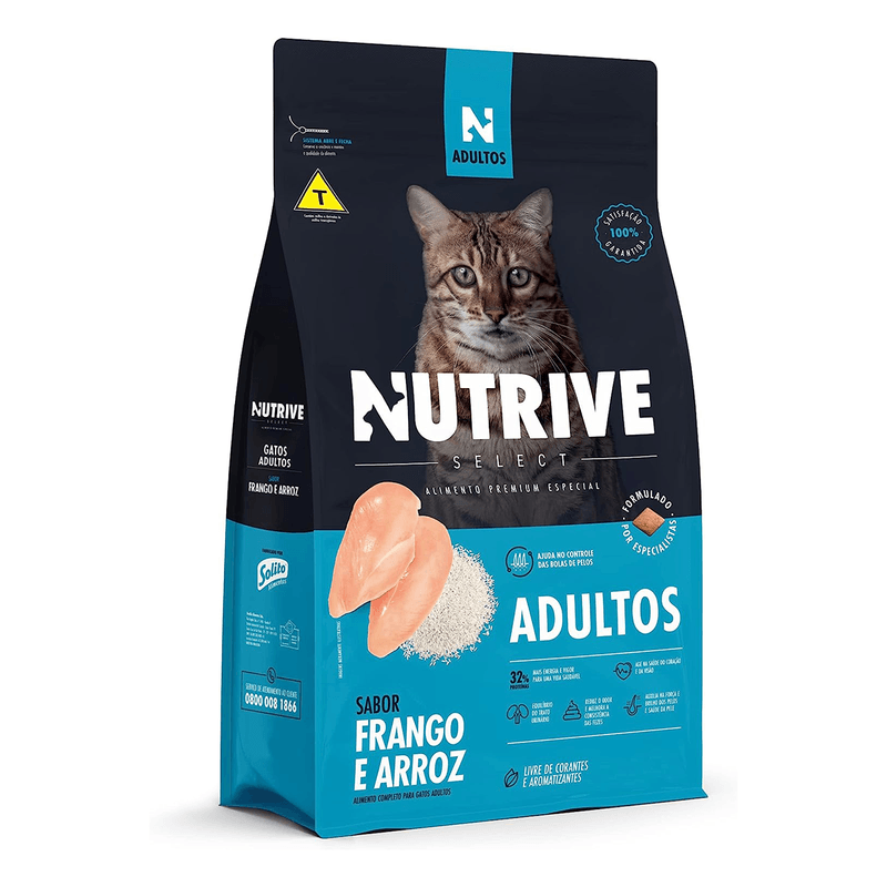 Foto-do-produto-Racao-Gatos-Nutrive-Select-Adulto-Frango-e-Arroz-101kg-no-petshop-online-da-Tudo-de-Bicho