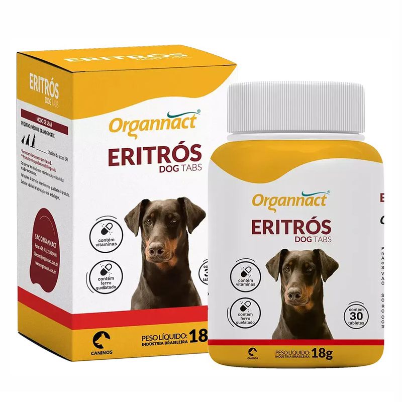 Foto-do-produto-Suplemento-Eritros-Dog-Tabs-Organnact-Blister-18g-no-petshop-online-da-Tudo-de-Bicho