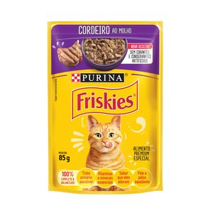 Ração Úmida Nestle Purina Gatos Friskies Cordeiro ao Molho Sachê 85g