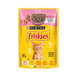 Ração Úmida Nestle Purina Gatos Friskies Filhotes Carne ao Molho Sachê