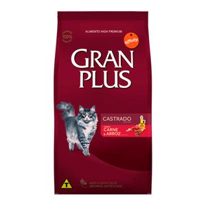 Ração Gran Plus Gatos Castrados Carne