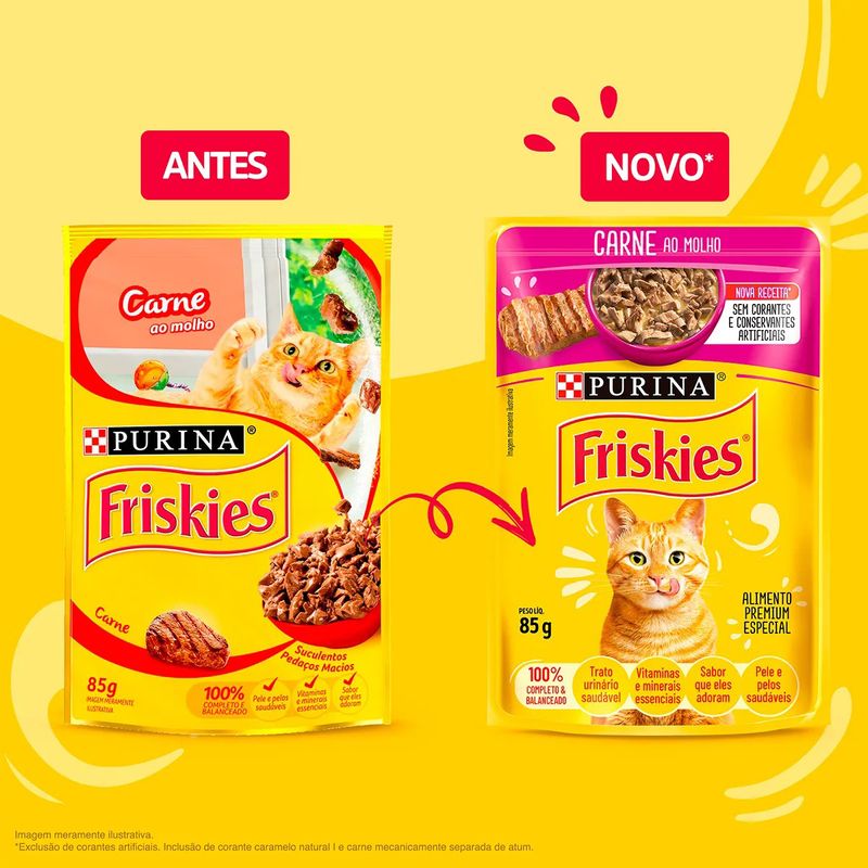 Foto-do-produto-Racao-Umida-Nestle-Purina-Gatos-Friskies-Carne-ao-Molho-Sache-85g-no-pet-shop-online-da-Tudo-de-Bicho