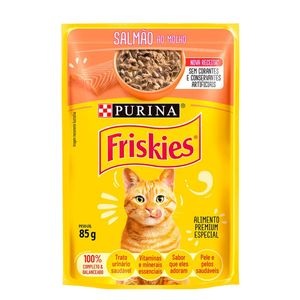 Ração Úmida Nestle Purina Gatos Friskies Salmão ao Molho Sachê