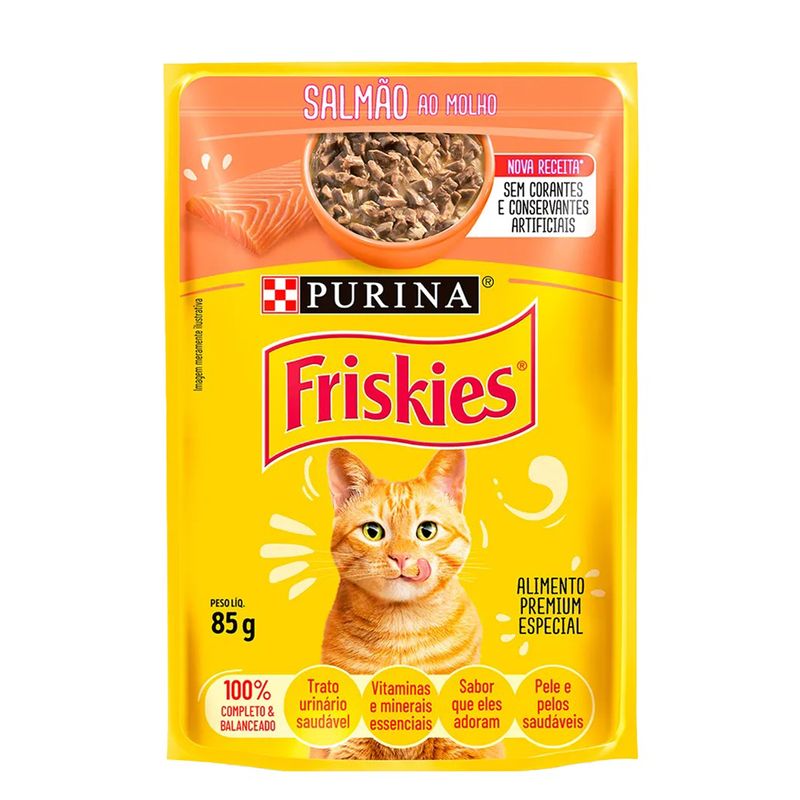 Foto-do-produto-Racao-Umida-Nestle-Purina-Gatos-Friskies-Salmao-ao-Molho-Sache-85g-no-pet-shop-online-da-Tudo-de-Bicho