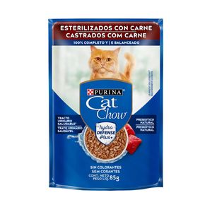 Ração Úmida Nestlé Purina Cat Chow Castrados Carne ao Molho Sachê