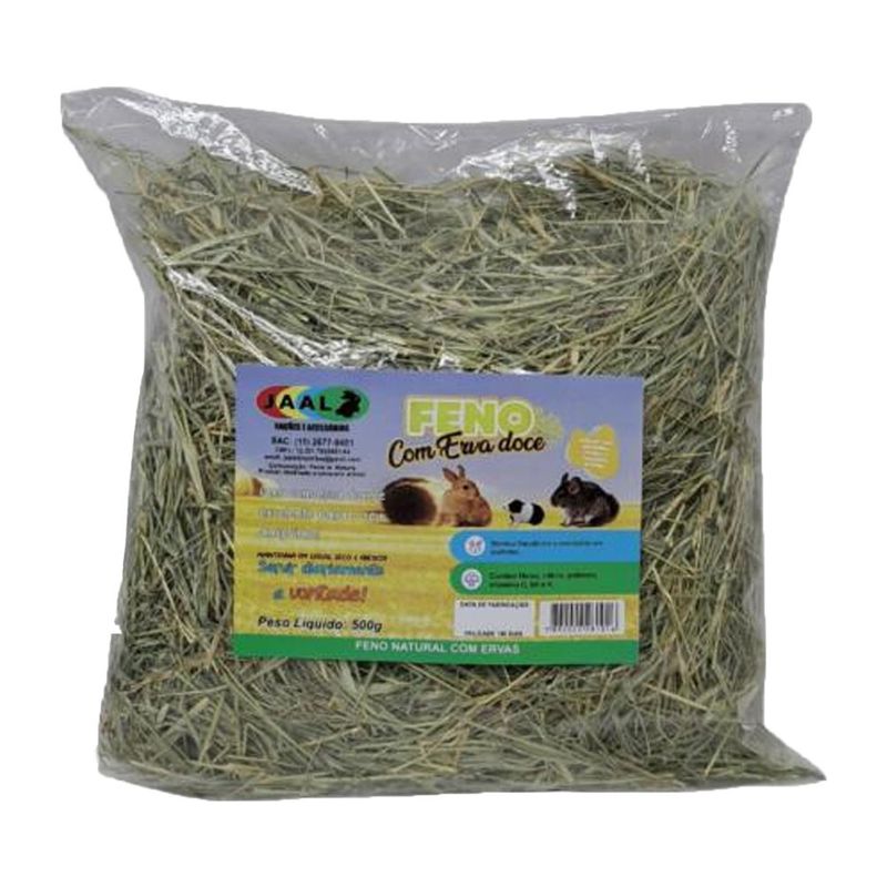 Foto-do-produto-Feno-para-Roedores-Erva-Doce-Jaal-500g-no-pet-shop-online-da-Tudo-de-Bicho