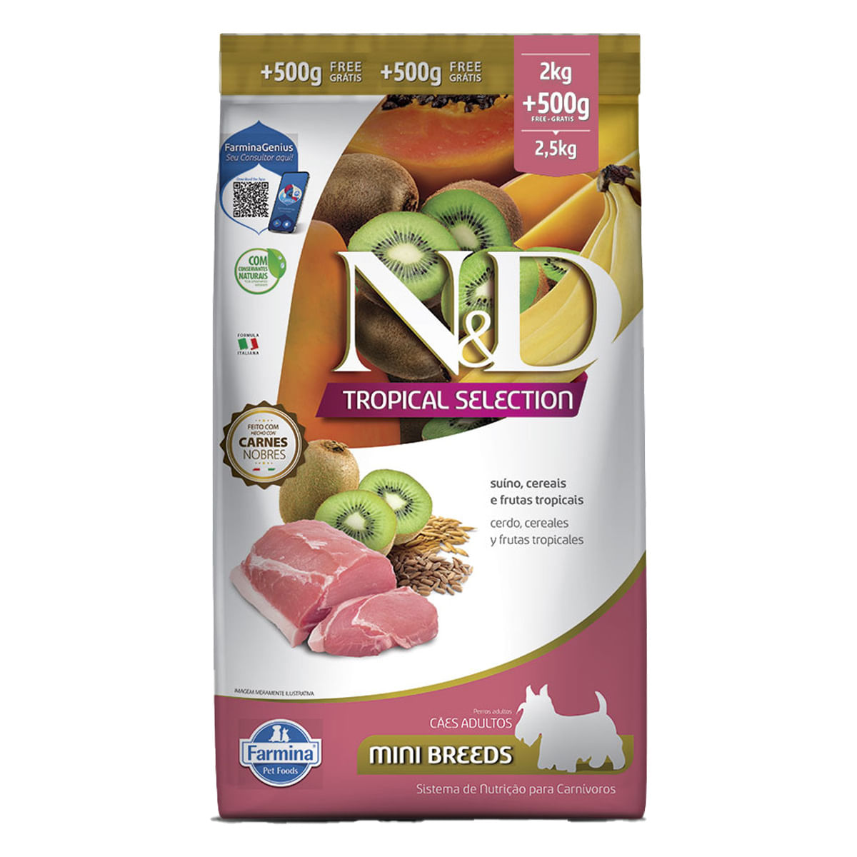 Ração ND Tropical Selection Para Cães adultos Mini Suino - Tudo de Bicho