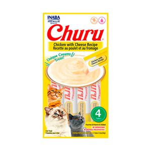 Purê Churu Petisco Cremoso para Gatos Galinha com Queijo