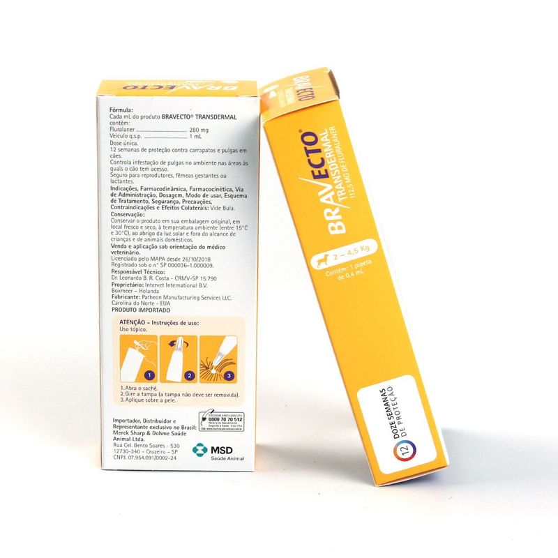 Foto-do-produto-Antipulgas-e-Carrapatos-MSD-Bravecto-Transdermal-para-Caes-de-2-a-45kg--1125mg--no-pet-shop-online-da-Tudo-de-Bicho