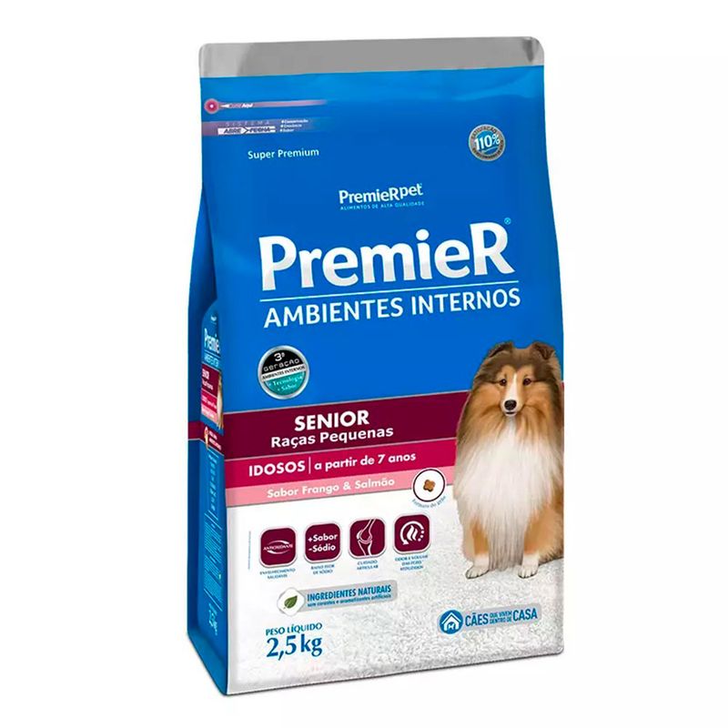 Foto-do-produto-Racao-Premier-Ambientes-Internos-Caes-Adultos-Senior--7-Racas-Pequenas-Frango-e-Salmao-25kg-no-pet-shop-online-da-Tudo-de-Bicho