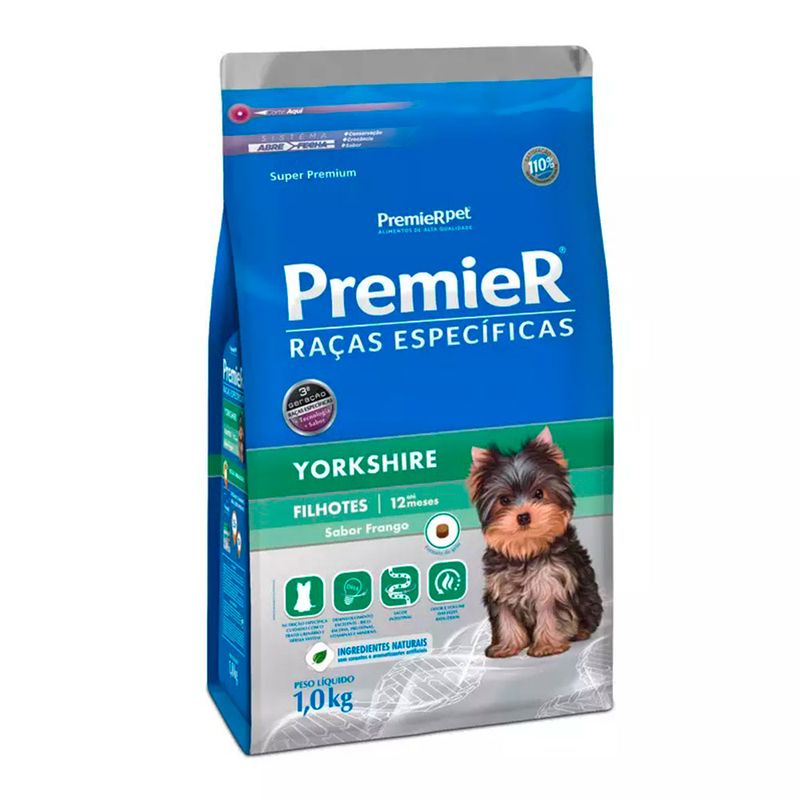 Foto-do-produto-Racao-Premier-Racas-Especificas-Yorkshire-Caes-Filhotes-Frango-1kg-no-pet-shop-online-da-Tudo-de-Bicho
