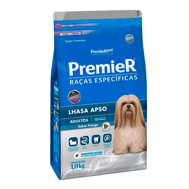 Foto-do-produto-Racao-Premier-Racas-Especificas-Lhasa-Apso-Caes-Adultos-Frango-1kg-no-petshop-online-da-Tudo-de-Bicho