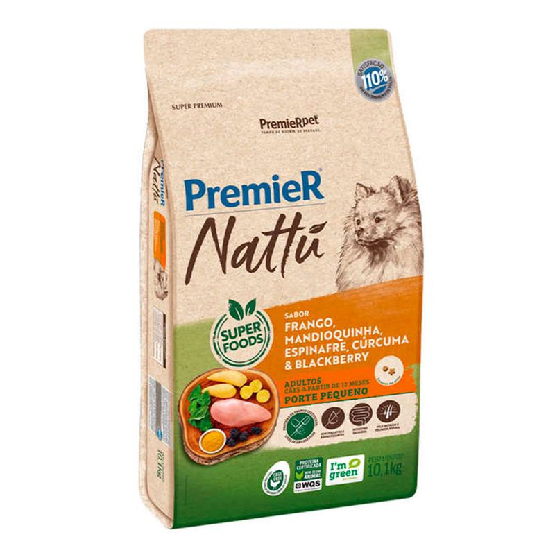 Foto-do-produto-Racao-Premier-Nattu-Caes-Adultos-Pequeno-Porte-Mandioquinha-101kg-no-petshop-online-da-Tudo-de-Bicho