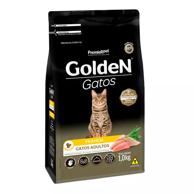 Foto-do-produto-Racao-Premier-Golden-para-Gatos-Adultos-Frango-1kg-no-petshop-online-da-Tudo-de-Bicho