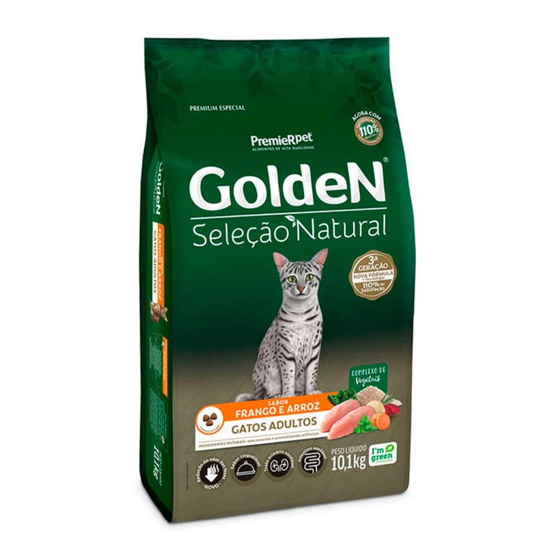 Foto-do-produto-Racao-Premier-Golden-Selecao-Natural-para-Gatos-Adultos-Frango-e-Arroz-101kg-no-petshop-online-da-Tudo-de-Bicho