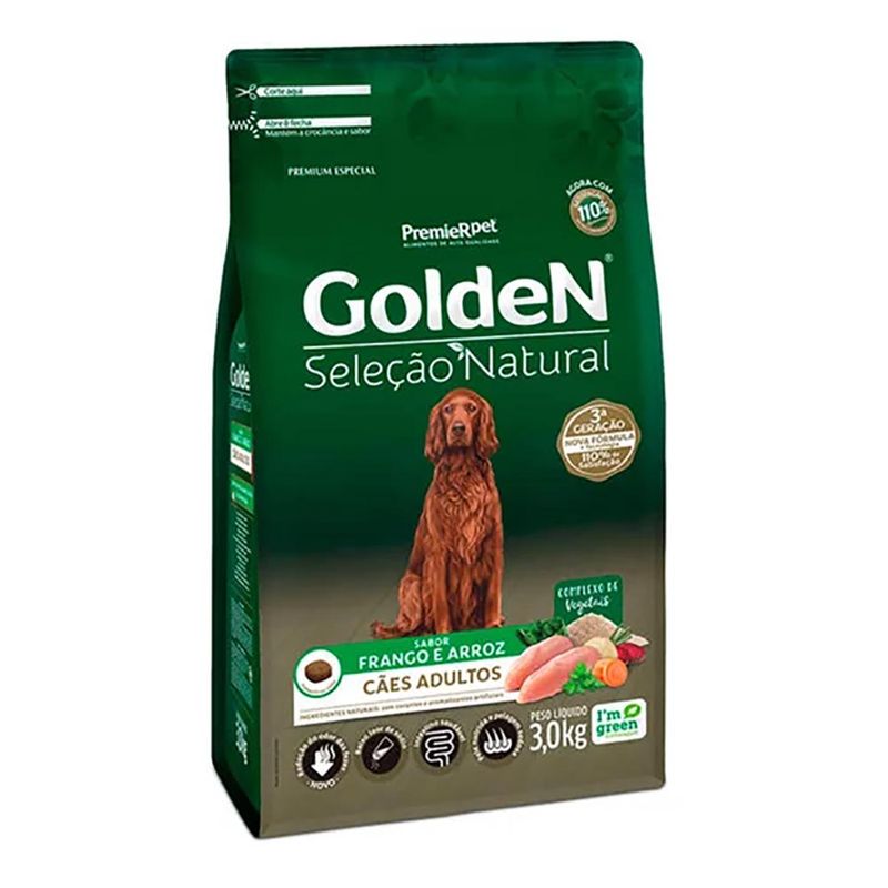 Foto-do-produto-Racao-Premier-Golden-Selecao-Natural-Caes-Adultos-Frango-e-Arroz-3kg-no-petshop-online-da-Tudo-de-Bicho