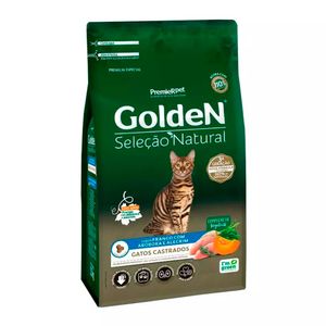 Ração Premier Golden Seleção Natural para Gatos Adultos Castrados Abóbora e Alecrim