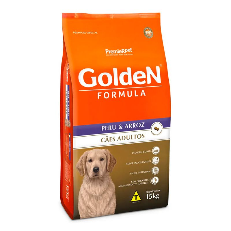 Foto-do-produto-Racao-Premier-Golden-Formula-Caes-Adultos-Peru-e-Arroz-15kg-no-petshop-online-da-Tudo-de-Bicho