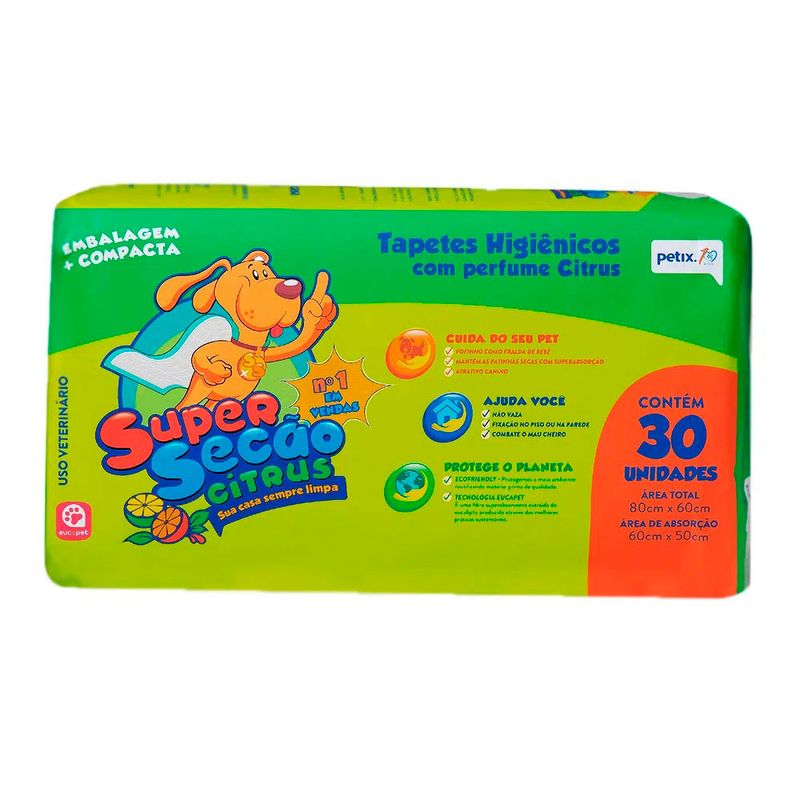 Foto-do-produto-Tapete-Higienico-Caes-Petix-Super-Secao-Citrus-30-unidades-no-petshop-online-da-Tudo-de-Bicho