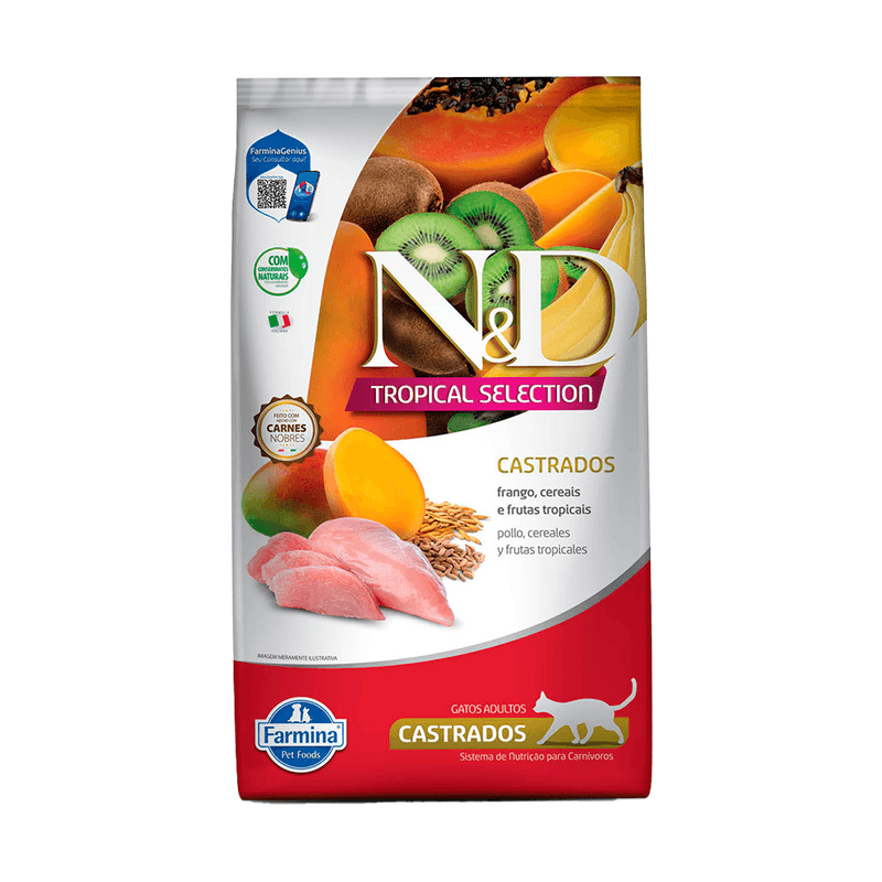 Foto-do-produto-Racao-ND-Tropical-Selection-para-Gatos-Castrados-Frango-7kg-no-pet-shop-online-da-Tudo-de-Bicho