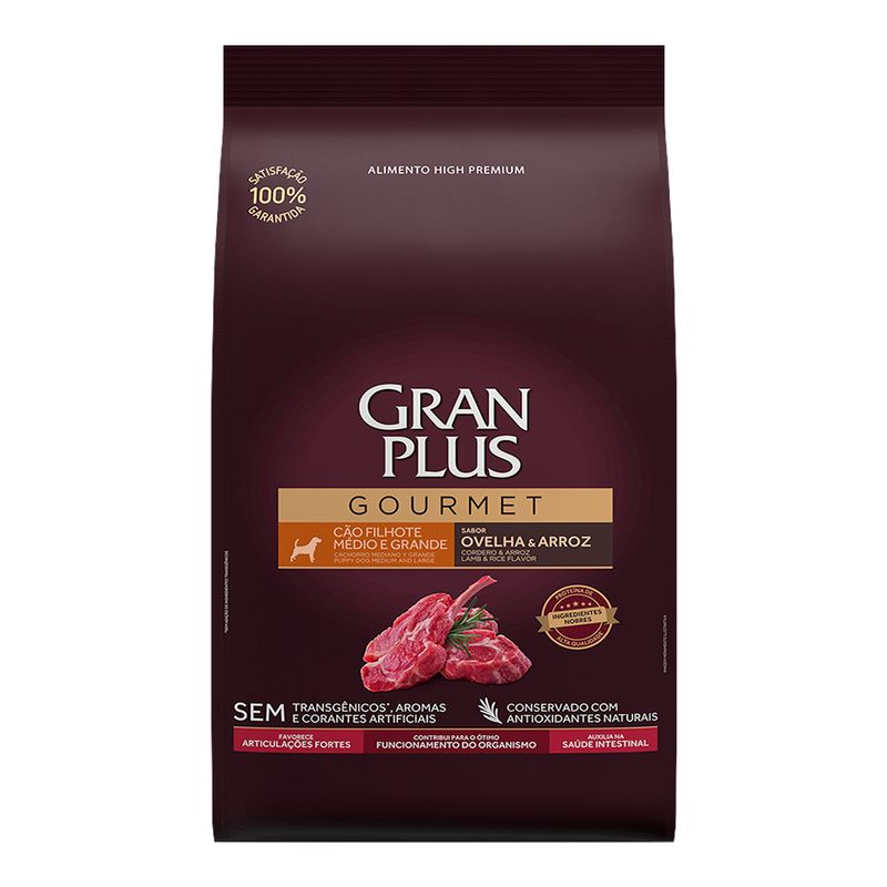 Foto-do-produto-Racao-Gran-Plus-Gourmet-Caes-Filhotes-Porte-Medio-e-Grande-Ovelha-e-Arroz-15kg-no-pet-shop-online-da-Tudo-de-Bicho