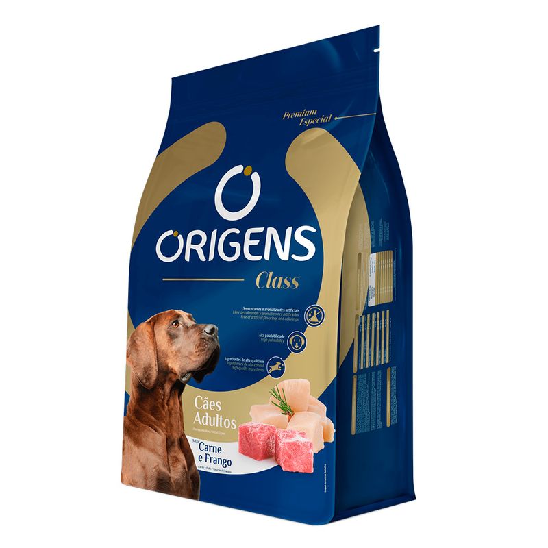 Foto-do-produto-Racao-Origens-Class-Caes-Adultos-Carne-e-Frango-15kg-no-pet-shop-online-da-Tudo-de-Bicho