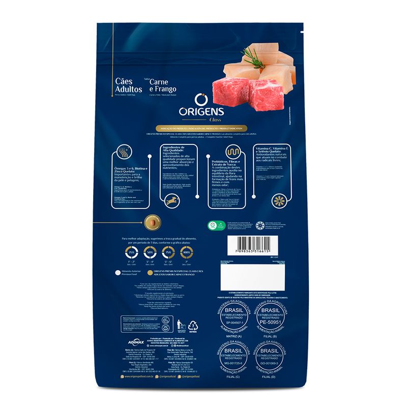 Foto-do-produto-Racao-Origens-Class-Caes-Adultos-Carne-e-Frango-15kg-no-pet-shop-online-da-Tudo-de-Bicho