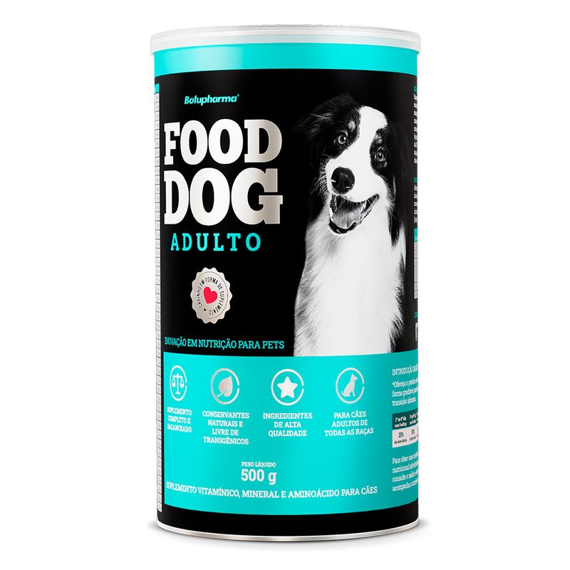 Foto-do-produto-Suplemento-Caes-Food-Dog-Adulto-Manutencao-Botupharma-500g-no-pet-shop-online-da-Tudo-de-Bicho