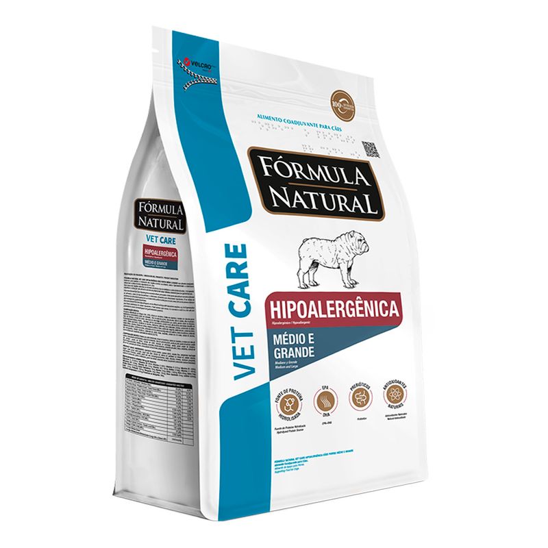 Foto-do-produto-Racao-Formula-Natural-Vet-Care-Caes-Hipoalergenica-Racas-Medias-e-Grande-101kg-no-pet-shop-online-da-Tudo-de-Bicho