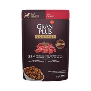 Ração Úmida Gran Plus Gourmet Cães Adultos Carne Sachê