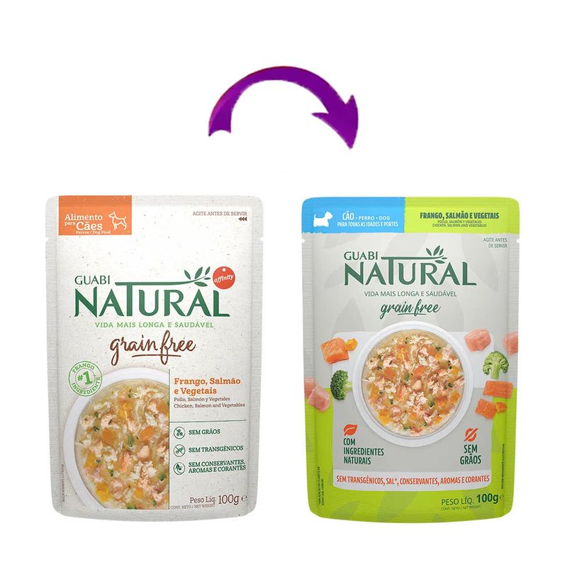 Foto-do-produto-Racao-Umida-Guabi-Natural-Grain-Free-Sache-Caes-Adultos-Salmao-e-Frango-100gr-com-5-Unidades-no-pet-shop-online-da-Tudo-de-Bicho